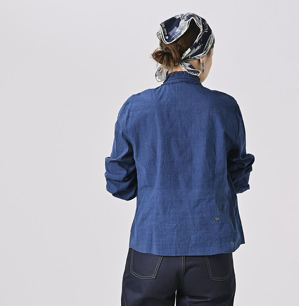 Ai Indian Khadi Pintuck Lace Blouse Detail