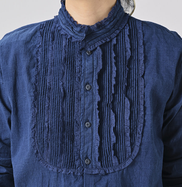 Ai Indian Khadi Pintuck Lace Blouse Detail