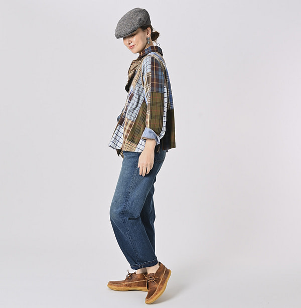 Indian Flannel Patchwork Frill Cache-Coeur Female Model