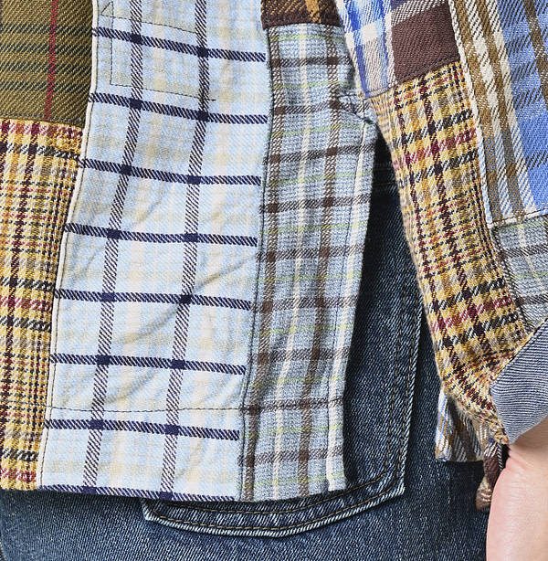 Indian Flannel Patchwork Frill Cache-Coeur Detail