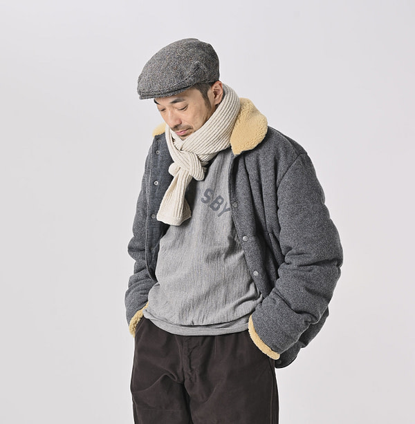 Cashmere Jersey 908 Flannel Blouson Male Model