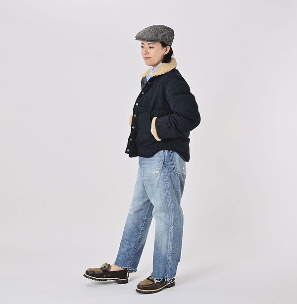 Cashmere Jersey 908 Flannel Blouson Female Model