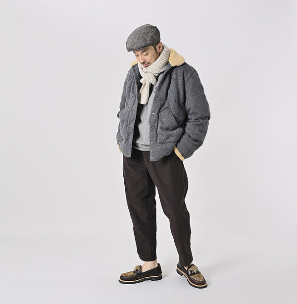 Cashmere Jersey 908 Flannel Blouson Male Model
