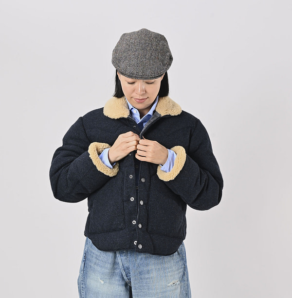 Cashmere Jersey 908 Flannel Blouson Female Model