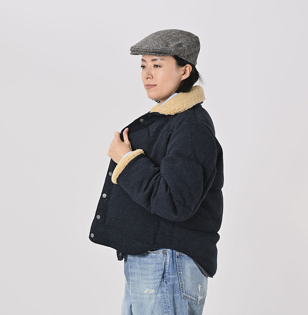 Cashmere Jersey 908 Flannel Blouson Female Model