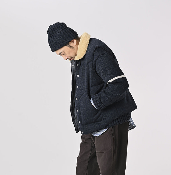 Cashmere Jersey 908 Flannel Vest Male Model