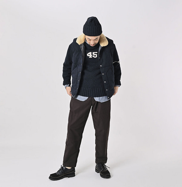 Cashmere Jersey 908 Flannel Vest Male Model