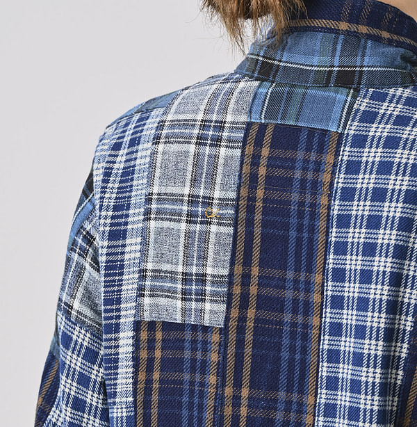 Ai Indian Flannel Patchwork 908 4-pocket Shirt Detail
