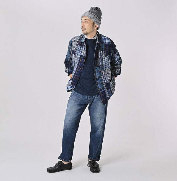 Ai Indian Flannel Patchwork 908 4-pocket Shirt Male Model