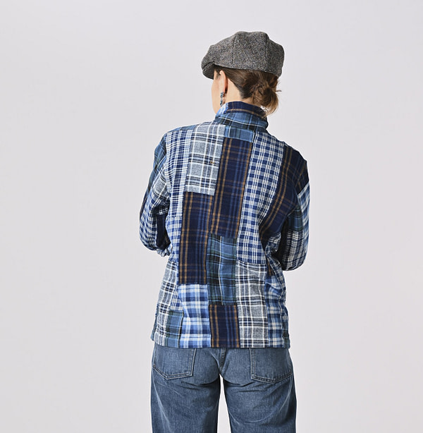 Ai Indian Flannel Patchwork 908 4-pocket Shirt Female Model