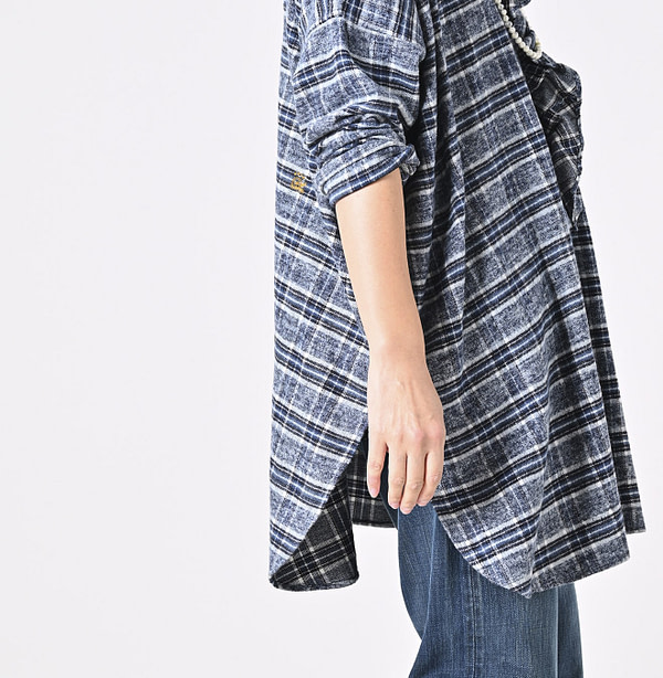 ONEONE Iroiro Indian Flannel Frill Tunic Detail