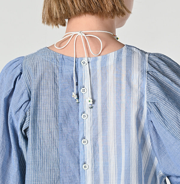 Ai Bleeze Khadi Mix Puff Blouse Detail