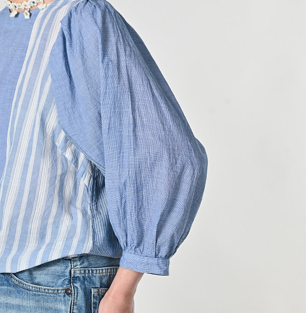 Ai Bleeze Khadi Mix Puff Blouse Detail