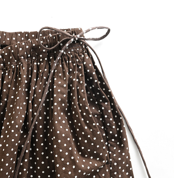 Tappet Dot Print Easy Skirt Dark Detail