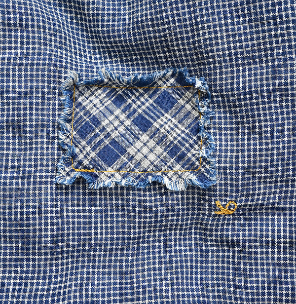 Indigo Fuwa Fuwa Double Woven 908 Yama Shirt Detail