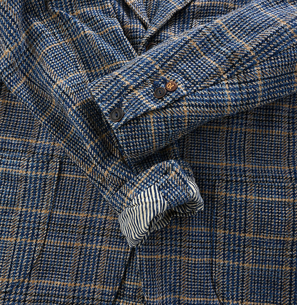 Indigo Cotton Tweed Miyuki Jacket MEN Detail