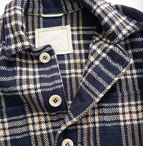 Indian Cotton Herringbone 908 4-Pocket Shirt Detail