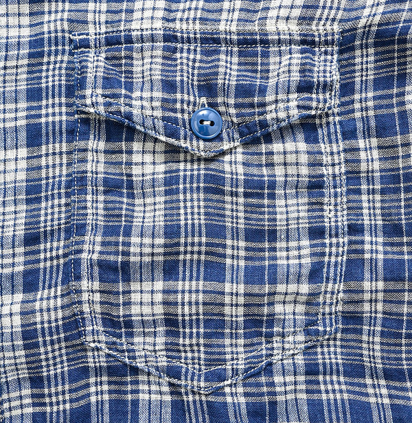 Indigo Fuwa Fuwa Double Woven 908 Yama Shirt Detail