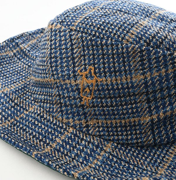 Indigo Cotton Tweed Concho Hat Detail