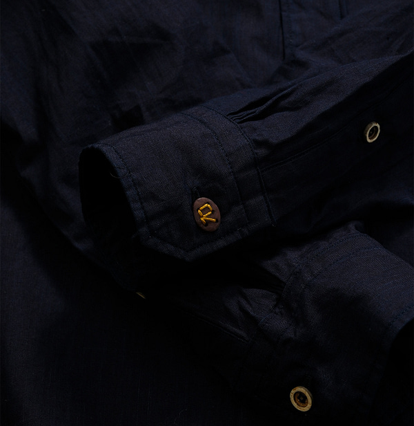 Indigo Supima Organic Baptiste 908 Loafer Shirt Detail