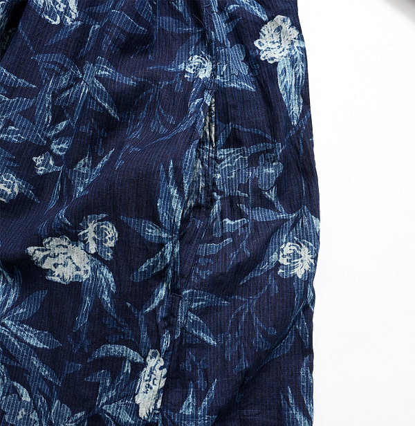 Indigo Doama Hira Garden Balsam Print Kushukushu Dress Detail