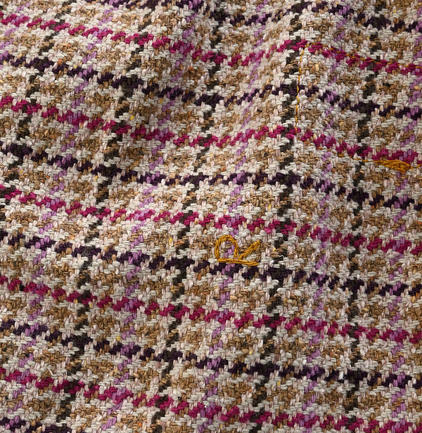 Cotton Tweed No Collar Annie Jacket Pink Detail