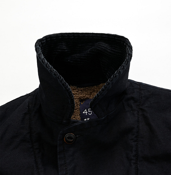 Indigo Cotton Satin x Boa Tyrol Jacket Detail