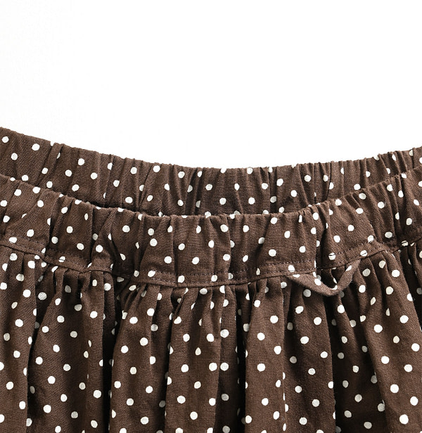 Tappet Dot Print Easy Skirt Dark Detail