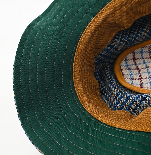 Indigo Cotton Tweed Concho Hat Detail