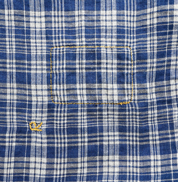 Indigo Fuwa Fuwa Double Woven 908 Yama Shirt Detail