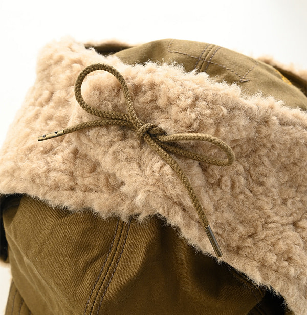 Satin x Boa Bomber Hat Detail