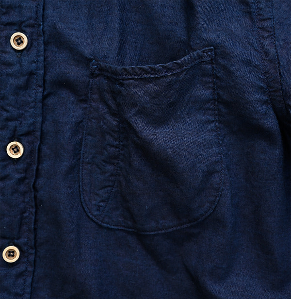 Indigo Thin Oxford 908 Loafer Shirt Detail