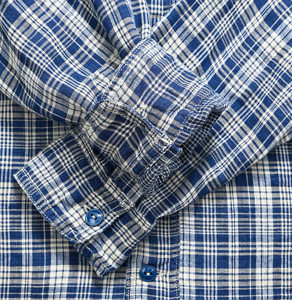 Indigo Fuwa Fuwa Double Woven 908 Yama Shirt Detail