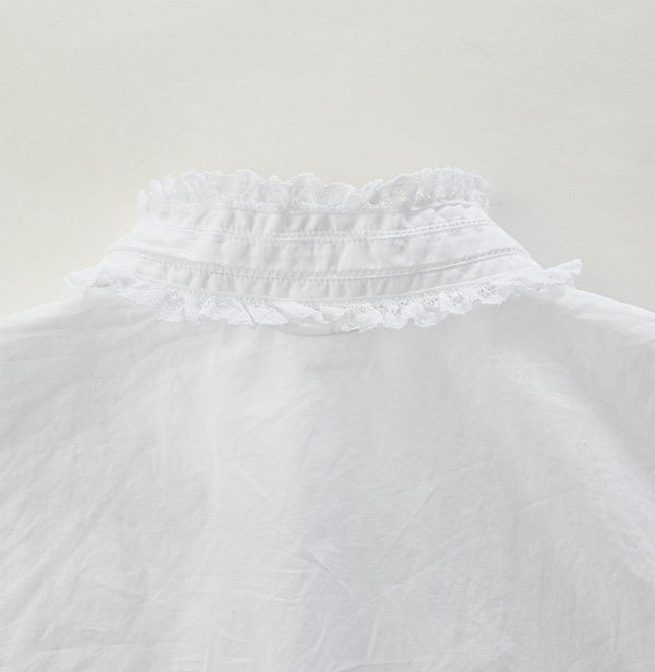 Supima Organic Baptiste Lace Blouse Detail