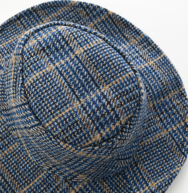 Indigo Cotton Tweed Concho Hat Detail