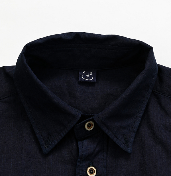 Indigo Supima Organic Baptiste 908 Loafer Shirt Detail