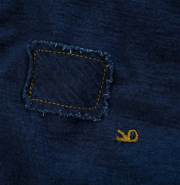 Indigo Dozume Tenjiku Dolman T-shirt Detail