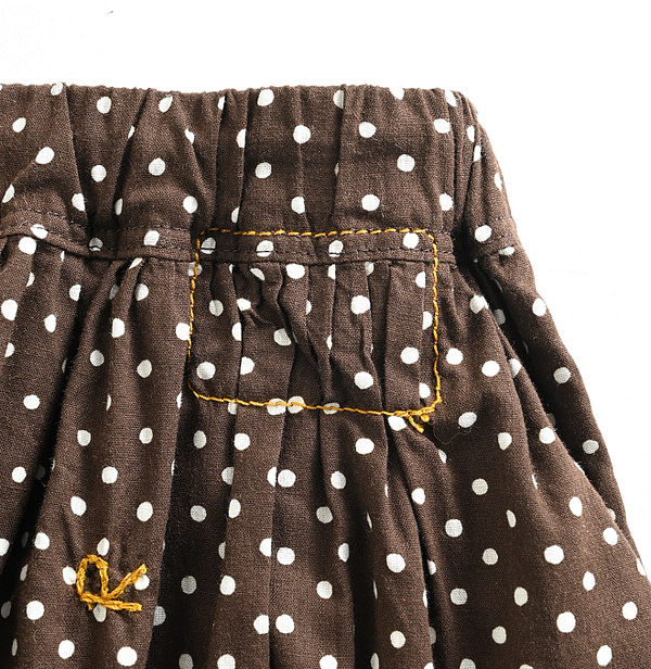 Tappet Dot Print Easy Skirt Dark Detail