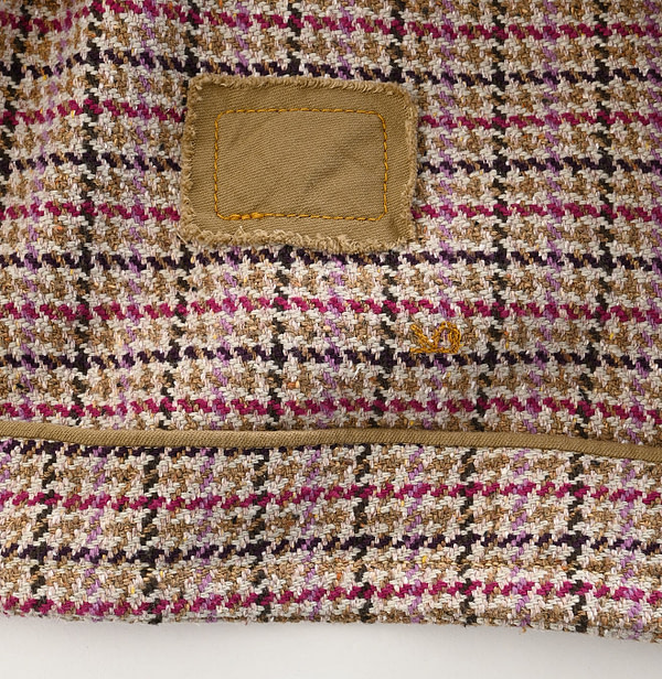 Cotton Tweed No Collar Annie Jacket Pink Detail