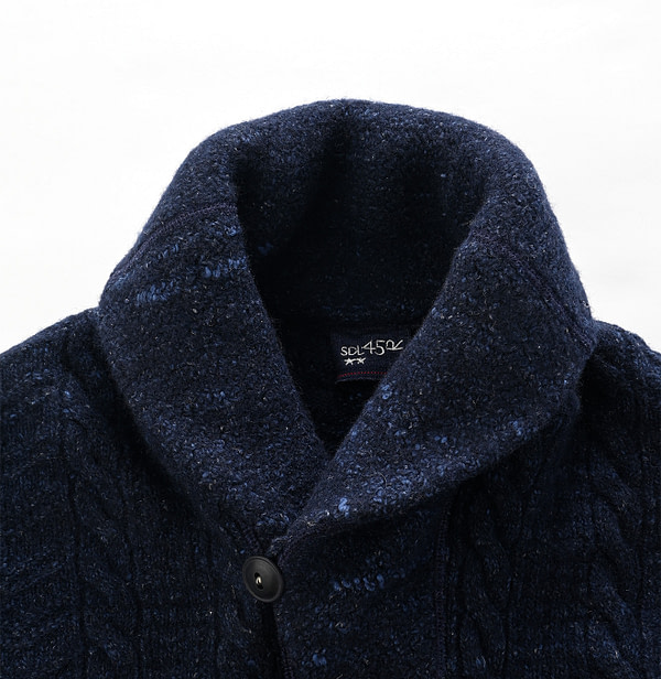 Cotton Shetland 908 Shawl Collar Detail