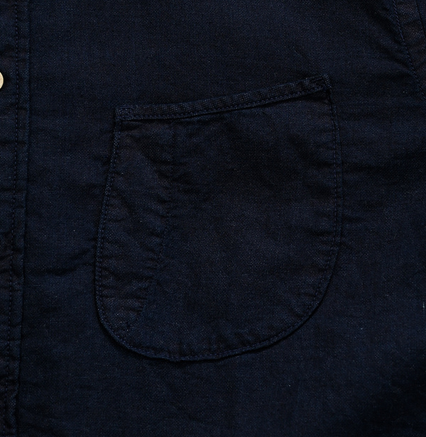 Indigo Double Woven 908 Loafer Shirt Detail