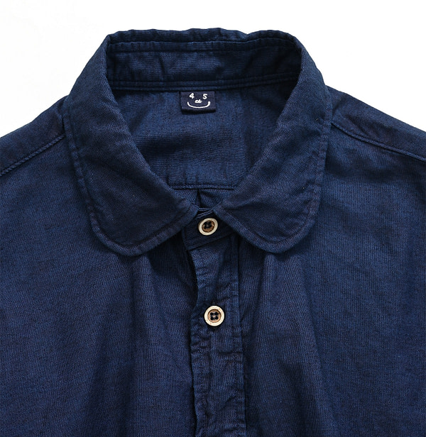 Indigo Thin Oxford Petite Loafer Shirt Detail