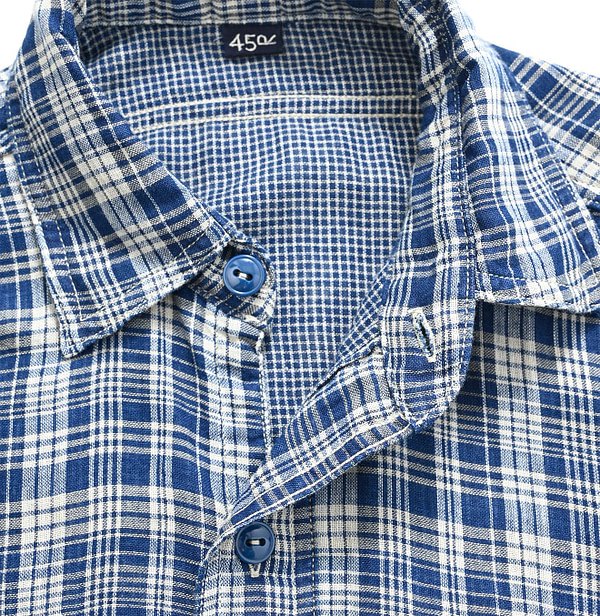 Indigo Fuwa Fuwa Double Woven 908 Yama Shirt Detail