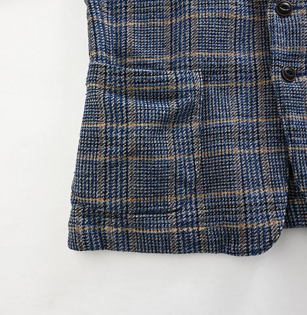 Indigo Cotton Tweed Miyuki Jacket MEN Detail