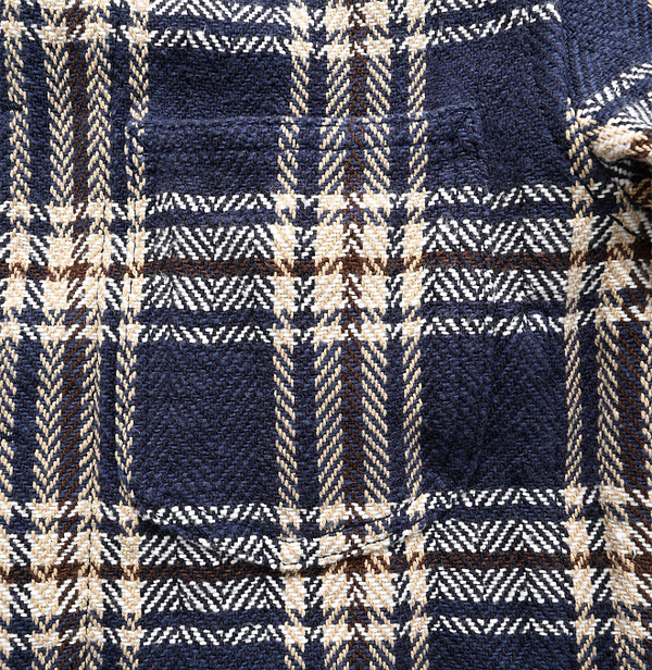 Indian Cotton Herringbone 908 4-Pocket Shirt Detail