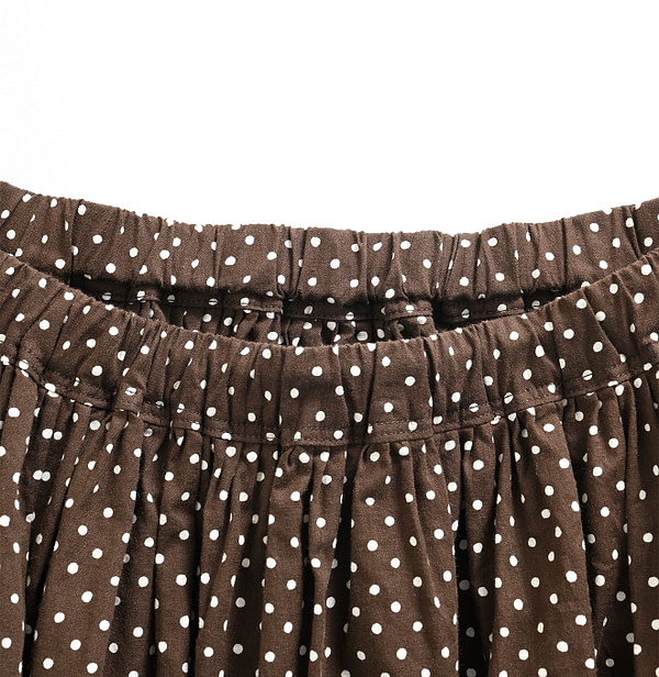 Tappet Dot Print Easy Skirt Dark Detail