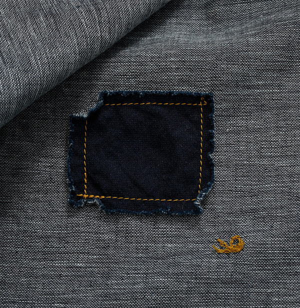 Indigo Double Woven 908 Loafer Shirt Detail