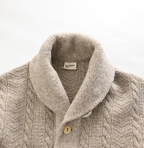 Cotton Shetland 908 Shawl Collar Detail