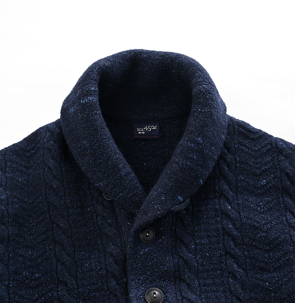 Cotton Shetland 908 Shawl Collar Detail