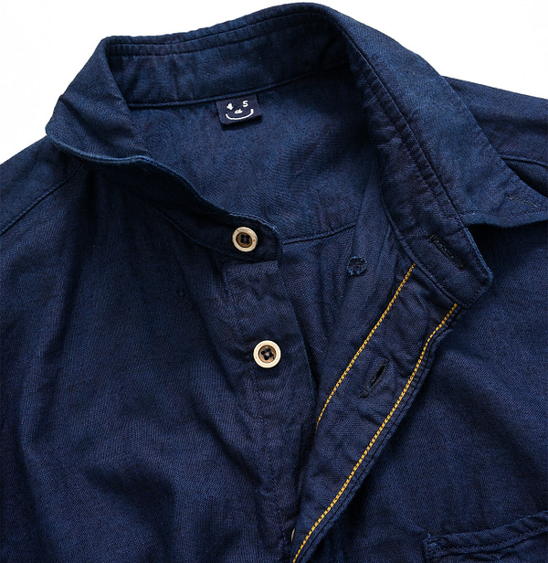 Indigo Thin Oxford 908 Loafer Shirt Detail